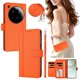 thumbnail image 2 of Funda Cartera de Cuero Sintético para Xiaomi 15 Ultra, Naranja, 2 of 6