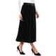 thumbnail image 4 of Falda Larga de Terciopelo para Mujer INSPIRE CHIC Cintura Alta Elegante para la Noche Formal Cóctel Faldas Línea A con Cinturón M Negro, 4 of 6
