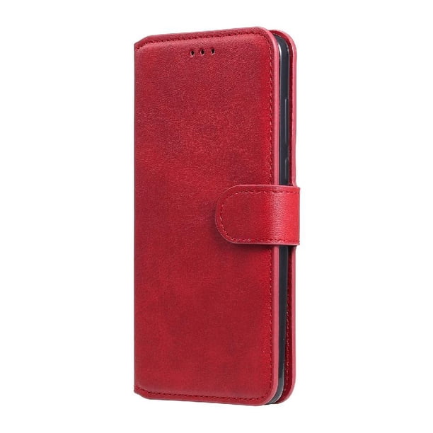 Funda Billetera para OPPO A94 5G con Porta Tarjetas y Soporte Ajustable Rojo