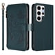 thumbnail image 2 of Funda Cartera Mariposa para [Samsung Galaxy S24 Ultra] con Soporte y Cremallera Verde oscuro, 2 of 6