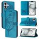 thumbnail image 5 of Funda cartera mariposa para iPhone 17 con soporte y ranuras para tarjetas Azul, 5 of 5