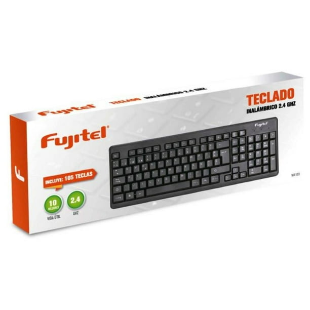 FUJITEL TECLADO INALAMBRICO 105 TECLAS NEGRO