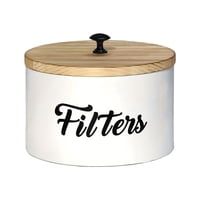 Bothyi - Soporte Para Filtro De Café De Estilo Rústico, Recipiente Para Almacenar Alimentos, Tarro Para Té Y Café, Color Blanco