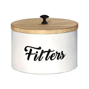 Bothyi - Soporte Para Filtro De Café De Estilo Rústico, Recipiente Para Almacenar Alimentos, Tarro Para Té Y Café, Color Blanco