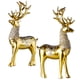 thumbnail image 1 of Un par de esculturas modernas de estatuillas Feng Shui animales Lucky estatuas de ciervos escandinavos, mesas, bodas, hogares, decoraciones Oro, 1 of 5