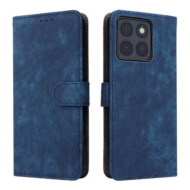 Funda Billetera para Motorola MOTO Edge 70 5G con Soporte - Cartera de Cuero con Ranuras Azul