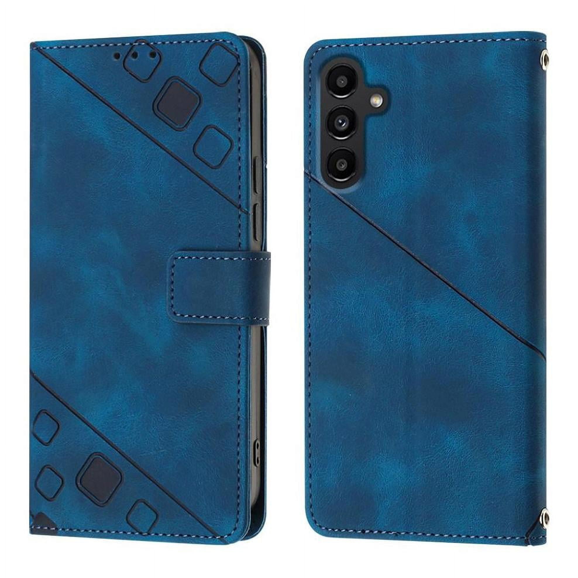 Foxdock - Funda Cartera Para Samsung Galaxy A04s Con Soporte Y Ranuras, Resistente A Golpes Y Rayones Azul
