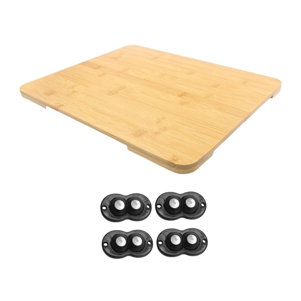 Bandeja deslizante para máquina de café para soporte de encimera de máquina de café, soporte de café de madera, bandeja de madera para electrodoméstic Color de la madera