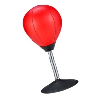 Magideal - Pelota De Entrenamiento Inflable Con Ventosa, Independiente Para El Estrés, De Boxeo De Escritorio, Pelota De Boxeo Para Oficina, Adultos, N Rojo