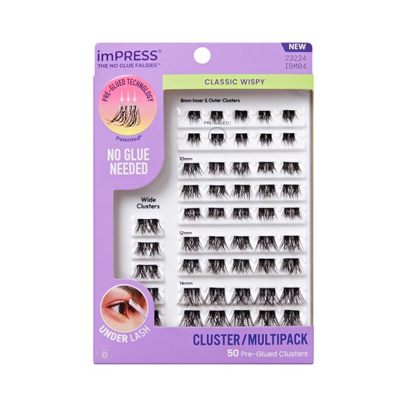 Pestañas postizas imPRESS Classic Wispy 8-14 mm, paquete de 50