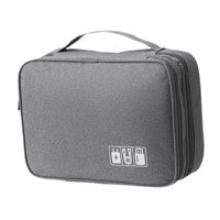 Magideal - Organizador De Accesorios Electrónicos Digitales, Bolsa De Almacenamiento De Cables, Organizador De Cables De Carga Resistente Al Agua Para Cargadores Gris