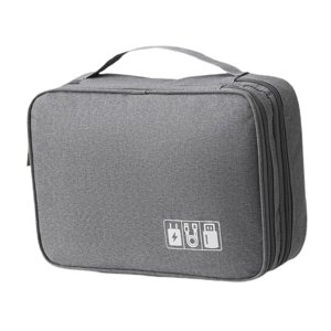 Magideal - Organizador De Accesorios Electrónicos Digitales, Bolsa De Almacenamiento De Cables, Organizador De Cables De Carga Resistente Al Agua Para Cargadores Gris