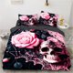 thumbnail image 1 of x705 Bed SheetsRose Skull Duvet Cover Set Twin Size Halloween Bedding set Teen Adult Kids Children Bed Linen Qulit Cover Pink spider 3-Piece Bedding Set (1 Duvet Cover + 2 Pillow Shams) nj705, 1 of 5