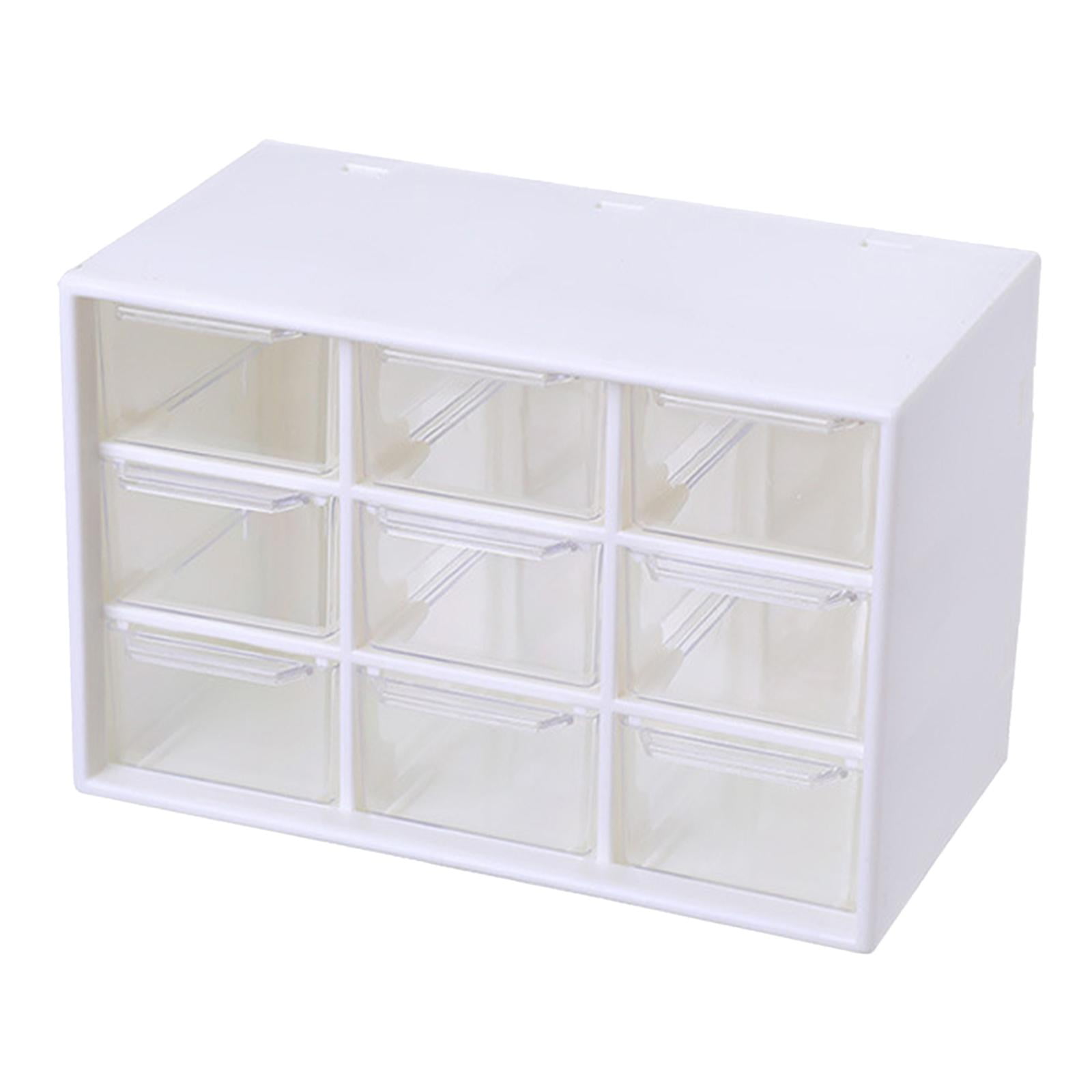 Bothyi - Caja De Cajones De Escritorio A Prueba De Polvo Para Joyería, Cosméticos, Hogar, Oficina, 9 Cuadrículas, Color Blanco
