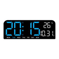 Bothyi - Reloj Despertador Digital Con Pantalla De Temperatura Para Mesita De Noche, Mesa, Pared, Azul