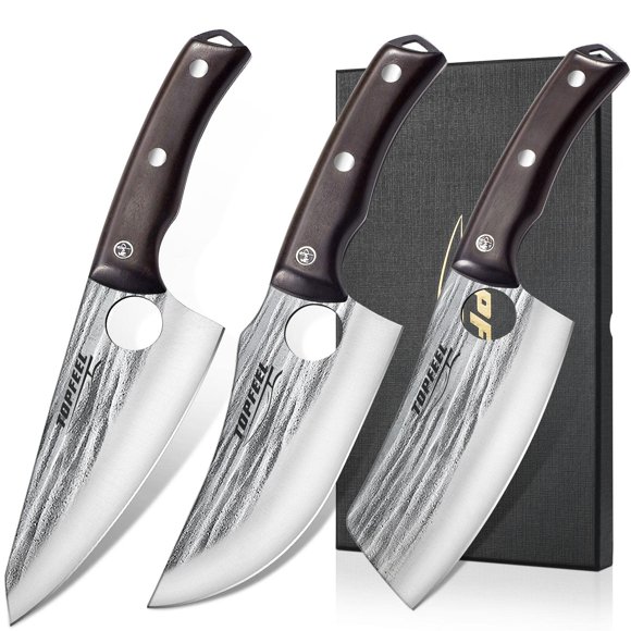 Juego de cuchillos Topfeel de 15 cm, acero al carbono, 3 piezas