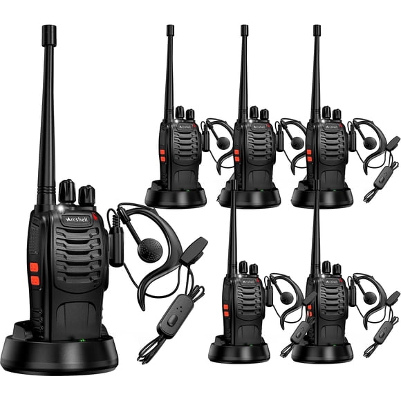 Radios bidireccionales Arcshell 6 unidades con auricular recargable