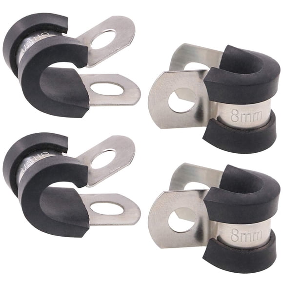 Keadic 20 piezas de abrazaderas de acero inoxidable con recubrimiento de goma de 8 mm