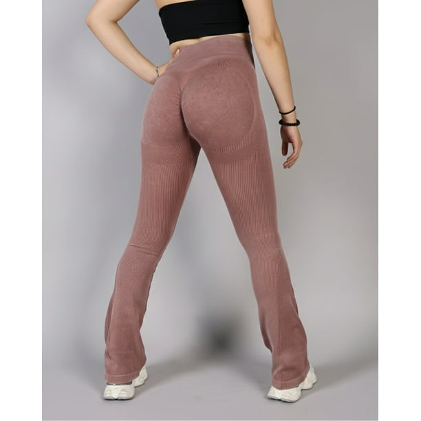 Calza Mujer Flare Levanta Cola Rib gym