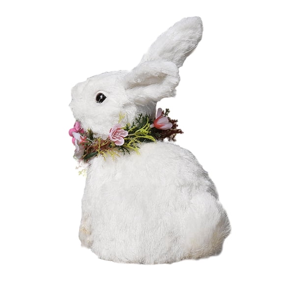 Conejo De Pascua Suave Con Arte De Accesorios De Foto De Corona Para Adorno De Escritorio Al Aire Libre C