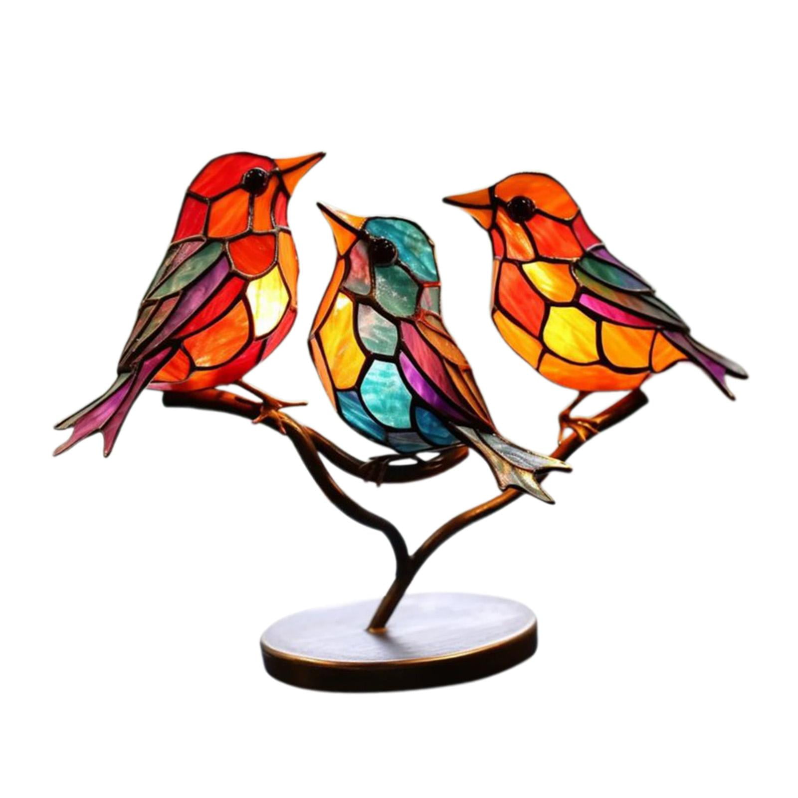 Bothyi - Adorno De Escritorio De Pájaros Escultura De Pájaros De Metal Para Mesa De Comedor De Oficina 16 Cm X 17,5 Cm X 8 Cm