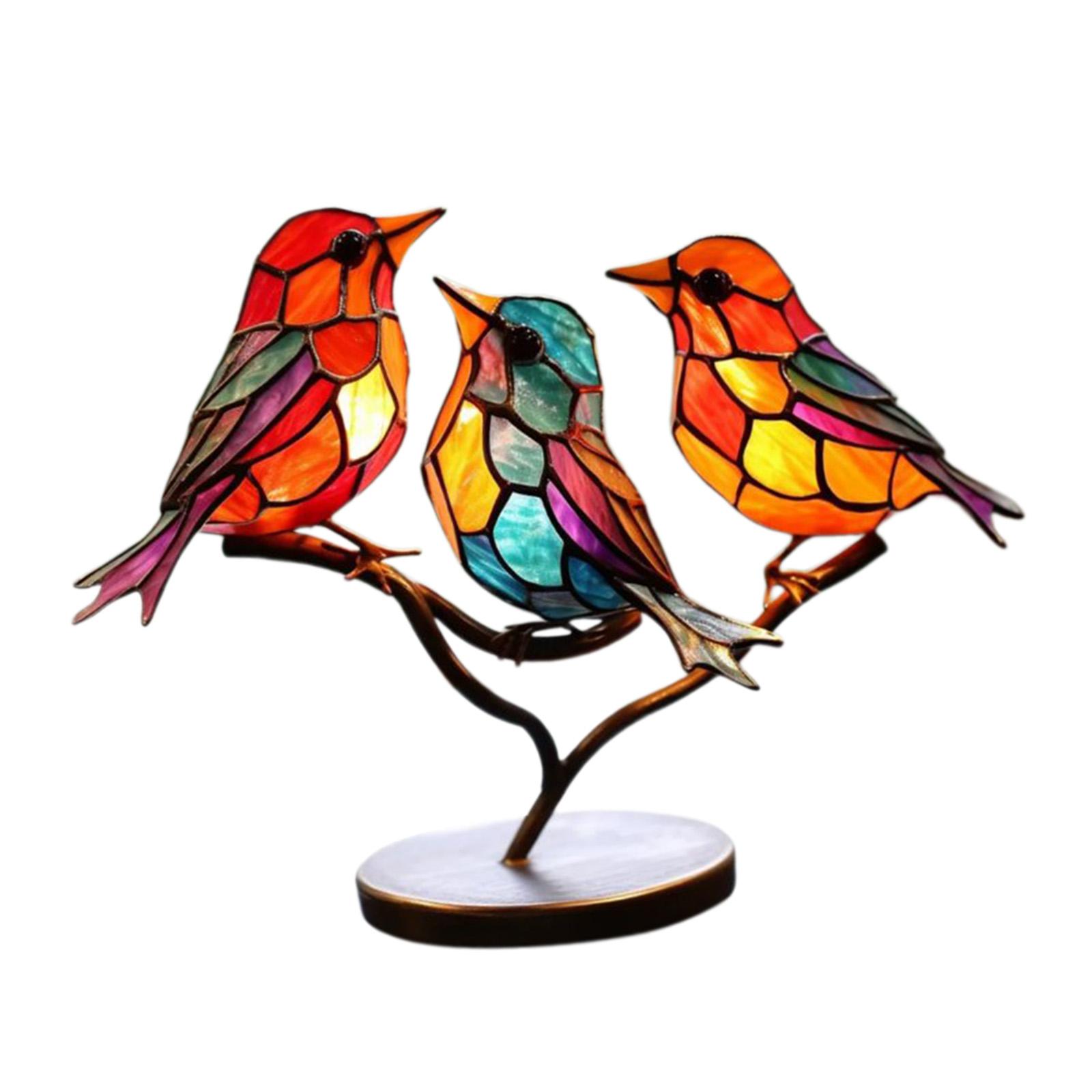 Bothyi - Adorno De Escritorio De Pájaros Escultura De Pájaros De Metal Para Mesa De Comedor De Oficina 16 Cm X 17,5 Cm X 8 Cm