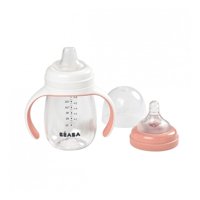 Beaba - Mamadera De Aprendizaje, Con Chupete Y Boquilla De Silicona Suave Coral