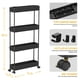 thumbnail image 4 of Carrito de almacenamiento SPACELEAD Slim de 4 niveles para oficina y cocina, negro, 4 of 7