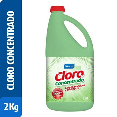 Cloro Líquido Concentrado Desinfectante Solución 5% Botella 2 Kg Lider