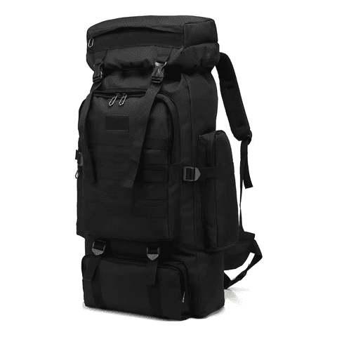 Mochila Belug Para Senderismo 80L Tactica Para Campaña Camping Negro