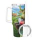 thumbnail image 3 of Leo Vaso aislado de acero inoxidable con asa, diseño temático, regalo para familia, amigos y fans; incluye pajita y encaja en el portavasos estándar, 40 oz, 3 of 6