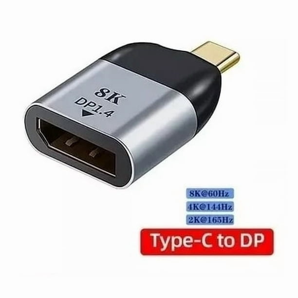 Adaptador Usb-c A Displayport 8k - 8k/60hz 4k/144hz 2k/165hz | Lider
