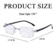 thumbnail image 3 of Gafas de presbicia con zoom inteligente y antiluz azul, sin marco y con doble luz para calle, 3 of 5