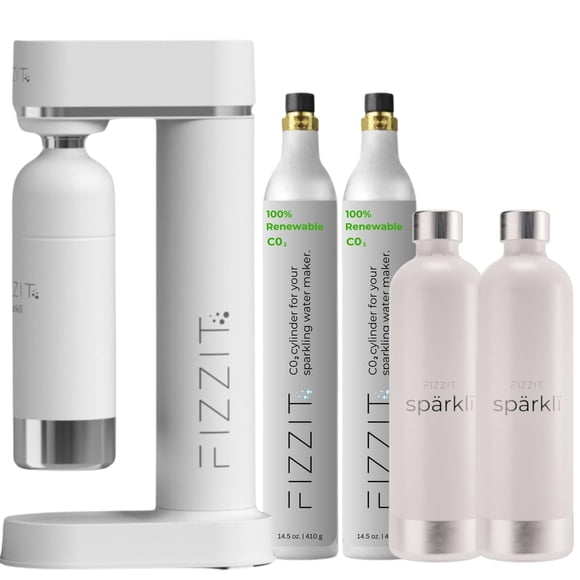 Máquina para hacer agua con gas FIZZIT Sparkli con 2 bombonas y botellas de CO2