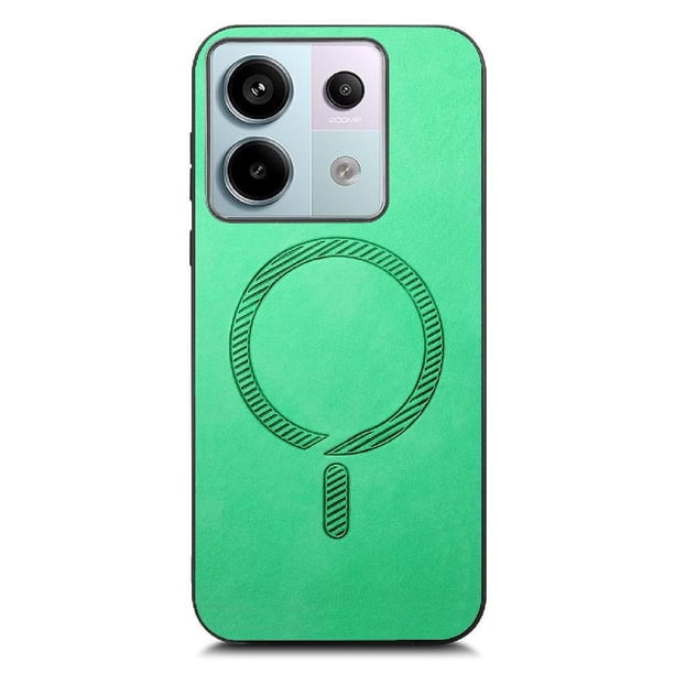 Magnetic Slim Case for Xiaomi Redmi Note 13 Pro 5G with Camera Guard & Anti-Scratch Back Green