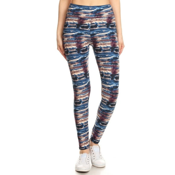 Leggings de Punto con Estampado Tie Dye, Forro y Banda Estilo Yoga, con Cintura Alta