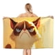 thumbnail image 1 of Gato Gruñón Toalla de playa de secado rápido con diseño temático, regalo para mujeres y niñas, ideal para cumpleaños, fans, amantes de la música, uso en la playa o al aire libre,78*160cm, 1 of 6