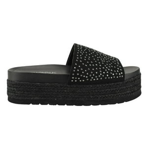 Sandalia New Walk Plataforma Brillos Negra