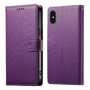 Foxdock - Funda Para Iphone X/Xs– Cuero Premium, 3 Ranuras Para Tarjetas, Protección Contra Impactos