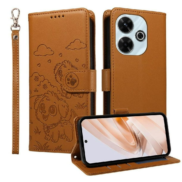 Funda Billetera FOXDOCK Compatible con Xiaomi Redmi Note 13R 5G, Diseño Perrito Tierno, Ranuras para Tarjetas y Soporte Plegable