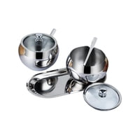 Bothyi - Tarros De Condimentos Con Bandeja, Bonitos Azucareros De Acero Para Buffets De Pimienta, Cafetería, 2 Uds.