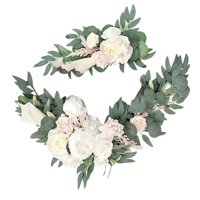 Magideal - Corona De Flores Con Arco De Boda De Rosas, Guirnalda Floral Artificial Decorativa Con Hojas Verdes Para La Decoración Del Hogar De La Boda De La Pare , Opción 5 F