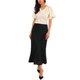 thumbnail image 2 of INSPIRE CHIC Falda de Encaje Floral para Mujer con Volantes en el Dobladillo, Cintura Alta, Falda Midi de Cóctel M Negra, 2 of 6