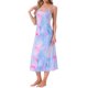 thumbnail image 4 of INSPIRE CHIC Vestido de Noche de Mujer de Rayón Suave sin Mangas con Tirantes Finos y Cuello Redondo para Primavera Verano en Casa L Azul Rosa, 4 of 6