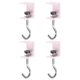 thumbnail image 1 of Uxcell 4Pcs Gancho de Escritorio Soporte de Montaje de Gancho para Bolsas J Hooks de Conejo para Colgar Bolsas Rosa, 1 of 6