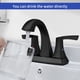 thumbnail image 4 of Grifo De Baño Negro Mate Con 2 Asas Arco Bajo 4 Cm, 4 of 7