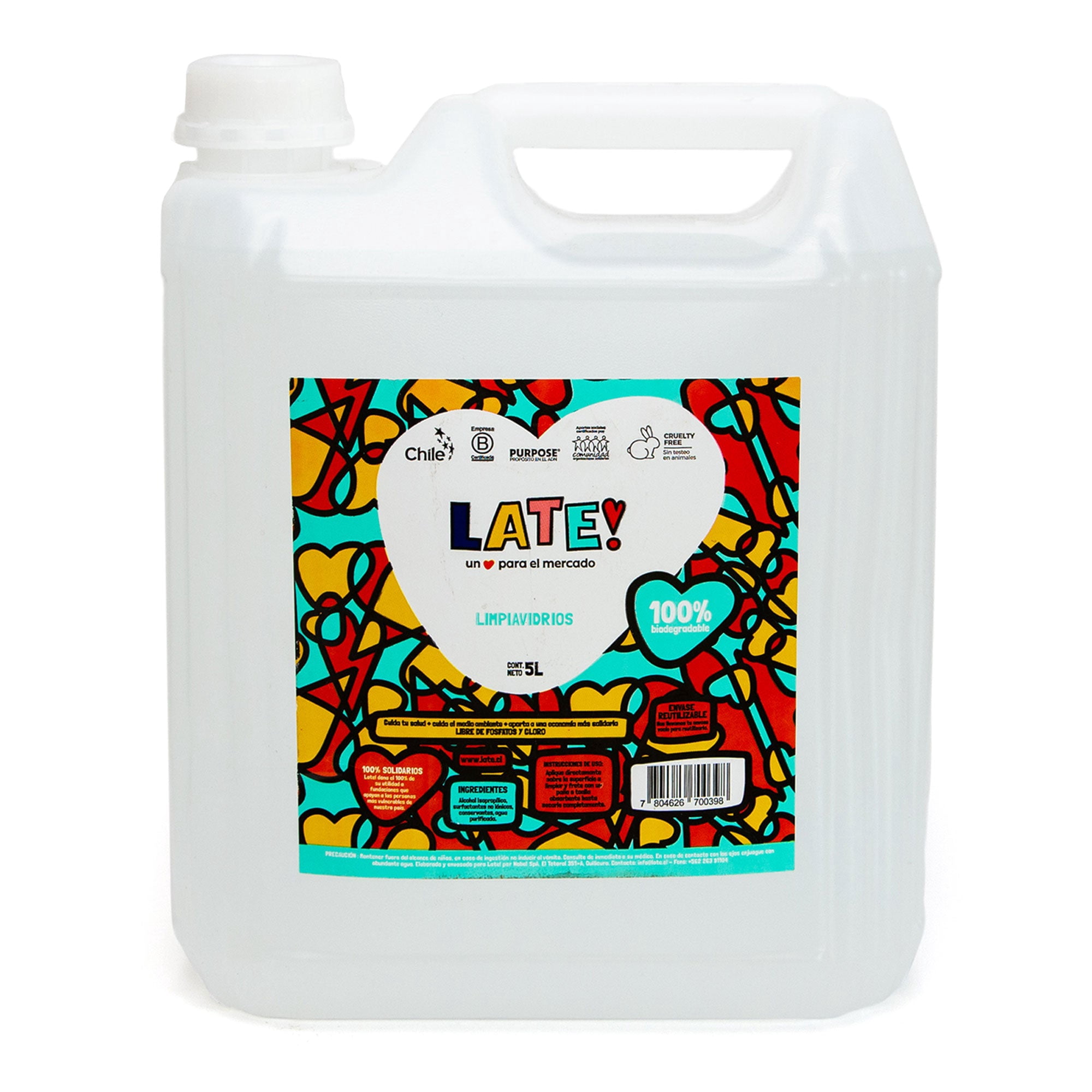 Late! - Limpiavidrios Biodegradable 5 L