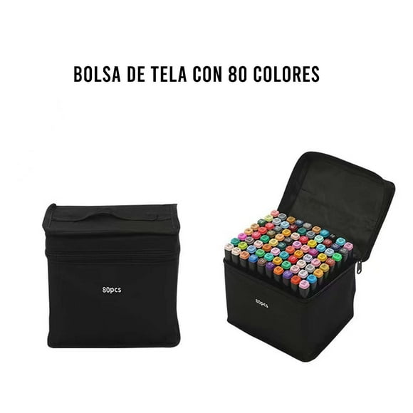 Marcadores Doble Punta Tipo Touchfive X 80 Uds con Bolso