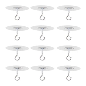 Bothyi - 12 Ganchos Adhesivos Para Techo, Para Colgar En La Pared, Para Macetas, Bolsas Y Comederos De Pájaros.