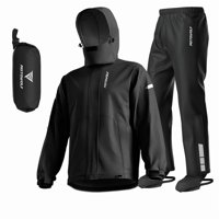 Traje Impermeable Negro Para Motociclismo Motowolf 0405 190T